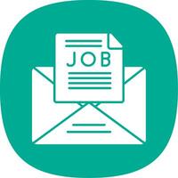 Job Offer Glyph Curve Icon vector