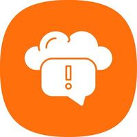 Cloud Messaging Glyph Curve Icon vector