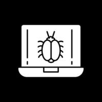 Bug Glyph Inverted Icon vector