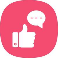 Good Feedback Glyph Curve Icon vector