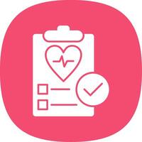 Health Check Glyph Curve Icon vector