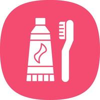 Tooth Paste Glyph Curve Icon vector