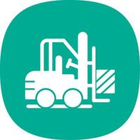 Forklift Glyph Curve Icon vector