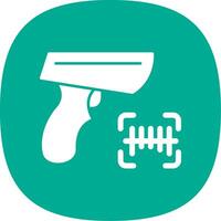 Barcode Scanner Glyph Curve Icon vector