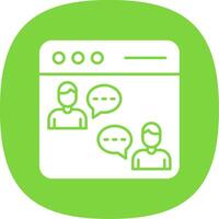 Online Chat Glyph Curve Icon vector