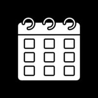 Calendar Glyph Inverted Icon vector