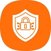 Cyber Security Glyph Curve Icon vector