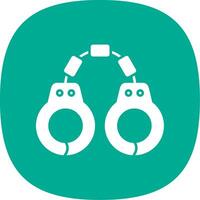 Handcuffs Glyph Curve Icon vector