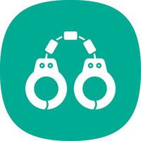 Handcuffs Glyph Curve Icon vector