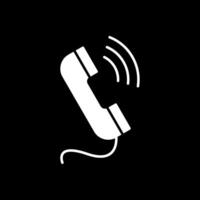 Phone Call Glyph Inverted Icon vector