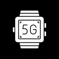 Smartwatch Glyph Inverted Icon vector