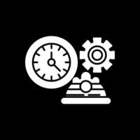 Working Hours Glyph Inverted Icon vector