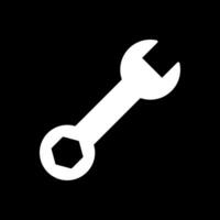 Spanner Glyph Inverted Icon vector