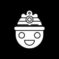 Helmet Glyph Inverted Icon vector