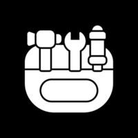 Toolkit Glyph Inverted Icon vector