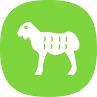 Sheep Glyph Curve Icon vector