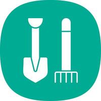 Pitchfork Glyph Curve Icon vector