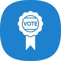 Vote Badge Glyph Curve Icon vector