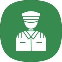 Pilot Glyph Curve Icon vector