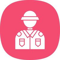Soldier Glyph Curve Icon vector