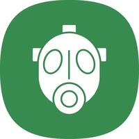 Gas Mask Glyph Curve Icon vector