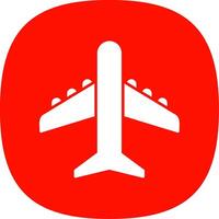 Plane Glyph Curve Icon vector