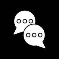 Messages Glyph Inverted Icon vector