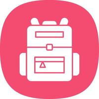 Backpack Glyph Curve Icon vector