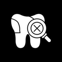 Unhealthy Tooth Glyph Inverted Icon vector