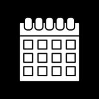 Calendar Glyph Inverted Icon vector