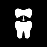 Tooth Cap Glyph Inverted Icon vector