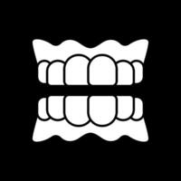 icono invertido del glifo de la dentadura vector