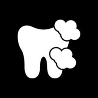 Tooth Foamy Glyph Inverted Icon vector