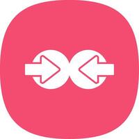 Collision Glyph Curve Icon vector