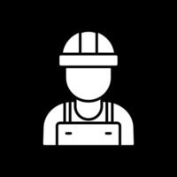 Worker Glyph Inverted Icon vector