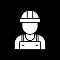 Worker Glyph Inverted Icon vector