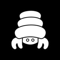 Hermit Crab Glyph Inverted Icon vector