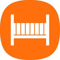 Baby Crib Glyph Curve Icon vector