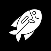 Surgeonfish Glyph Inverted Icon vector