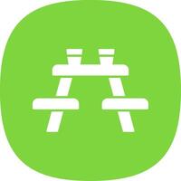 Picnic Table Glyph Curve Icon vector
