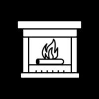 Chimenea glifo invertido icono vector