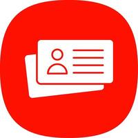 Business Card Glyph Curve Icon vector