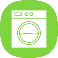 Laundry Machine Glyph Curve Icon vector