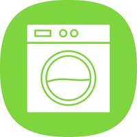 Laundry Machine Glyph Curve Icon vector