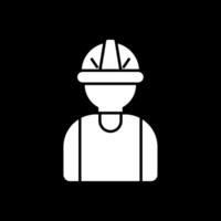 Worker Glyph Inverted Icon vector