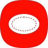 oval glifo curva icono vector