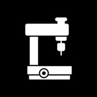 Milling Machine Glyph Inverted Icon vector