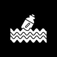 Message In A Bottle Glyph Inverted Icon vector