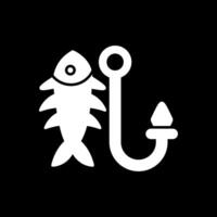 Fishhook Glyph Inverted Icon vector