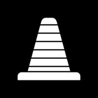 Traffic Cone Glyph Inverted Icon vector